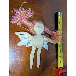 Retired Sarah's Silks Waldorf Mini Fairy Silk Doll Pink Hair 6" Pocket Toy Rare
